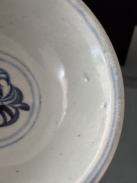 古玩陶瓷并蒂菊青花碗真品鑒賞圖