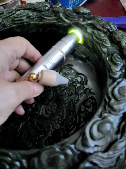 古玩玉器碧玉缸真品鑒賞圖