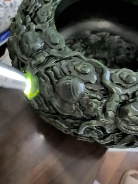 古玩玉器碧玉缸真品鑒賞圖