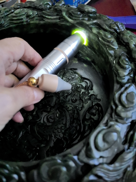 古玩玉器碧玉缸真品鑒賞圖