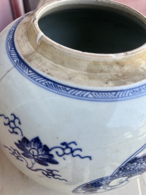 古玩陶瓷連生貴子圖青花罐真品鑒賞圖
