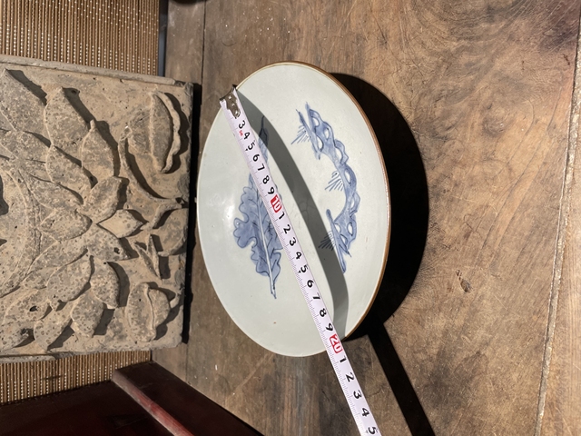 古玩陶瓷晚明洞石秋葉盤真品鑒賞圖