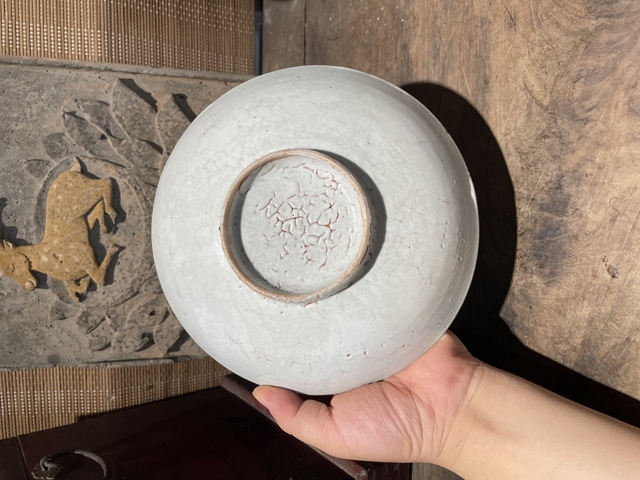 古玩陶瓷晚明洞石秋葉盤真品鑒賞圖