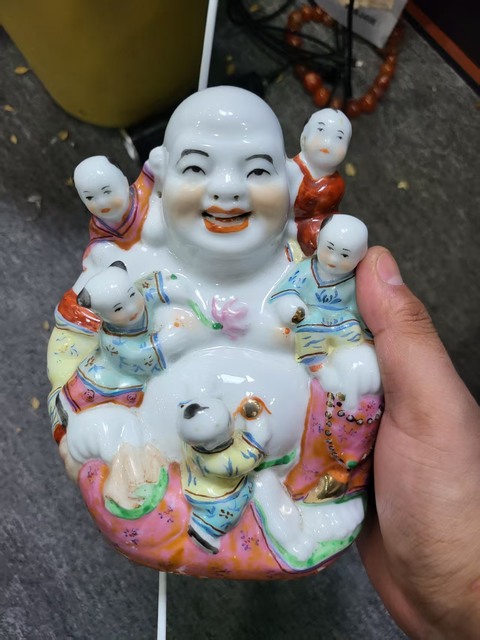 古玩陶瓷五子登科笑面佛真品鑒賞圖