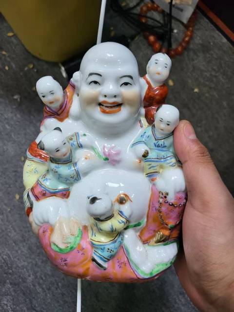 古玩陶瓷五子登科笑面佛真品鑒賞圖