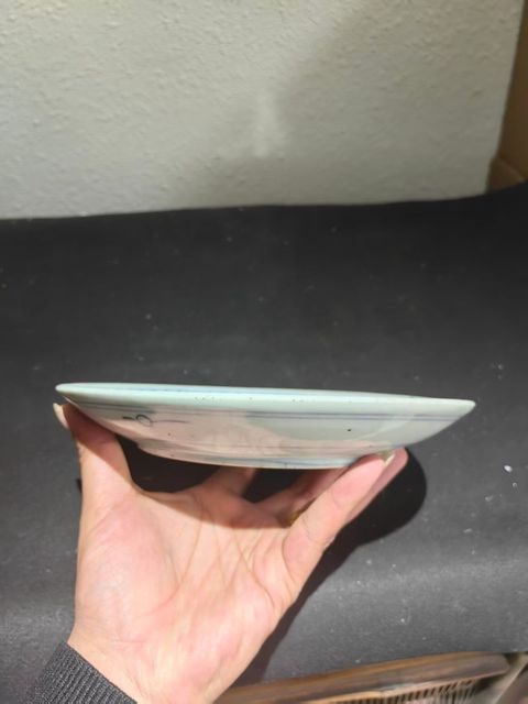 古玩陶瓷福壽青花盤(pán)真品鑒賞圖