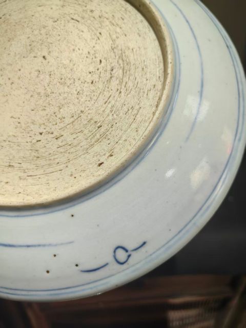 古玩陶瓷福壽青花盤(pán)真品鑒賞圖