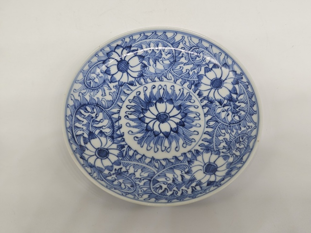 古玩陶瓷青花纏枝花紋蓋碗拍賣,當前價格3888元