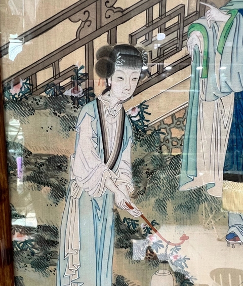 古玩字畫佚名絹本工筆重彩人物畫真品鑒賞圖