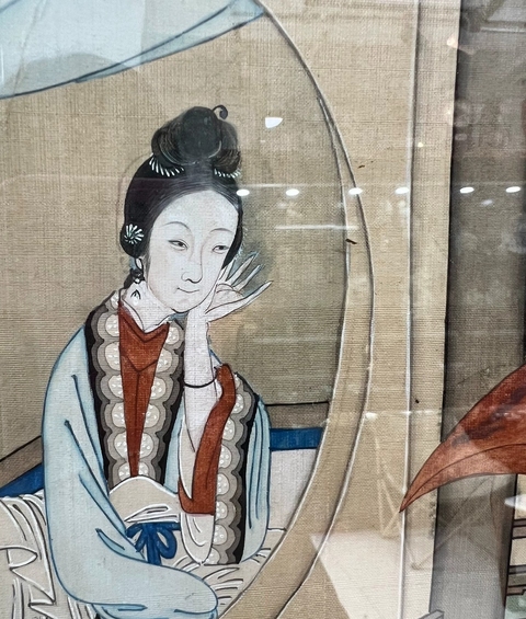 古玩字畫佚名絹本工筆重彩人物畫真品鑒賞圖