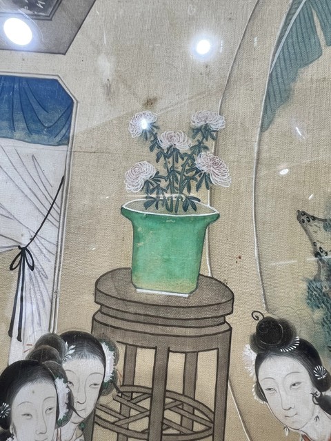 古玩字畫佚名絹本工筆重彩人物畫真品鑒賞圖