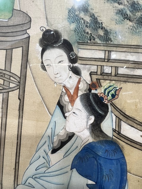 古玩字畫佚名絹本工筆重彩人物畫真品鑒賞圖