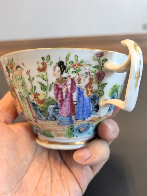 古玩陶瓷咸豐細路廣彩十二花神杯真品鑒賞圖