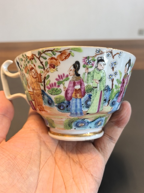 古玩陶瓷咸豐細路廣彩十二花神杯真品鑒賞圖
