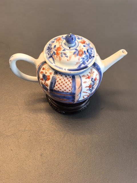 古玩陶瓷青花礬紅描金壺真品鑒賞圖