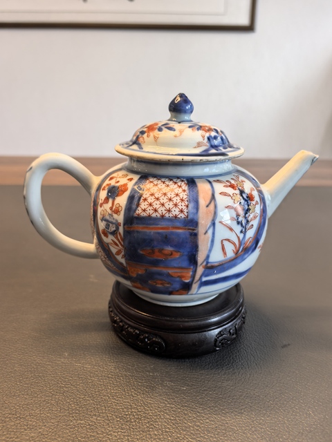 古玩陶瓷青花礬紅描金壺真品鑒賞圖