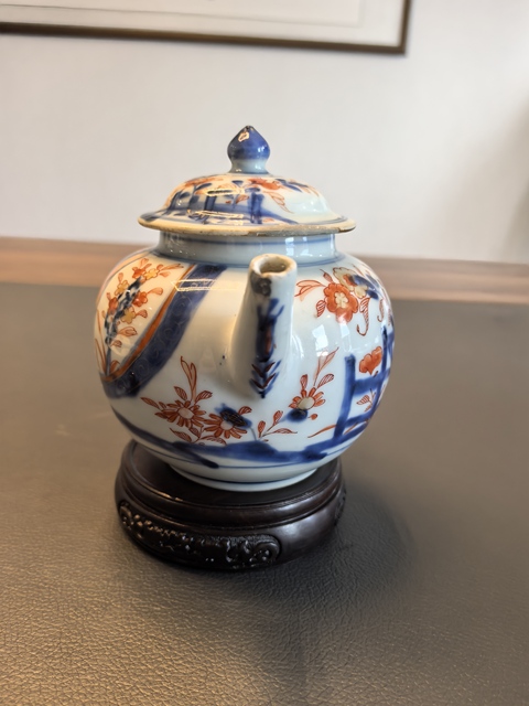 古玩陶瓷青花礬紅描金壺真品鑒賞圖