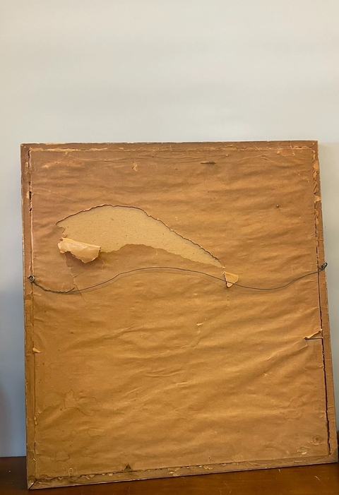 古玩字畫佚名工筆仕女育嬰圖鏡框真品鑒賞圖