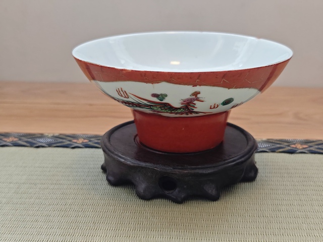 古玩陶瓷龍鳳紋高足杯真品鑒賞圖