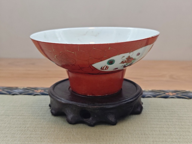 古玩陶瓷龍鳳紋高足杯真品鑒賞圖