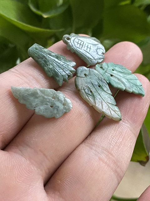 古玩玉器天然翡翠花片真品鑒賞圖