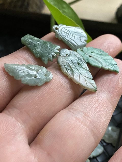 古玩玉器天然翡翠花片真品鑒賞圖