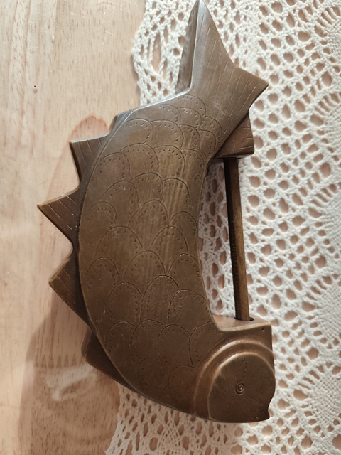 古玩銅器銅魚鎖真品鑒賞圖