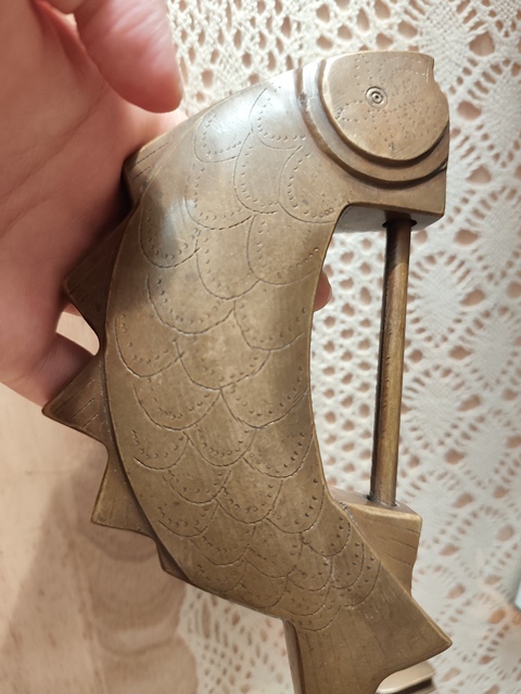 古玩銅器銅魚鎖真品鑒賞圖