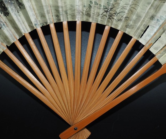 古玩字畫吳轂祥山水人物成扇真品鑒賞圖