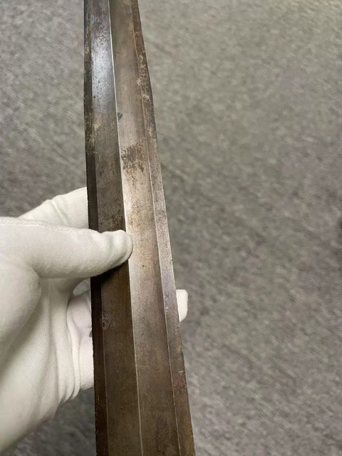古玩銅器竹節柄青銅劍真品鑒賞圖