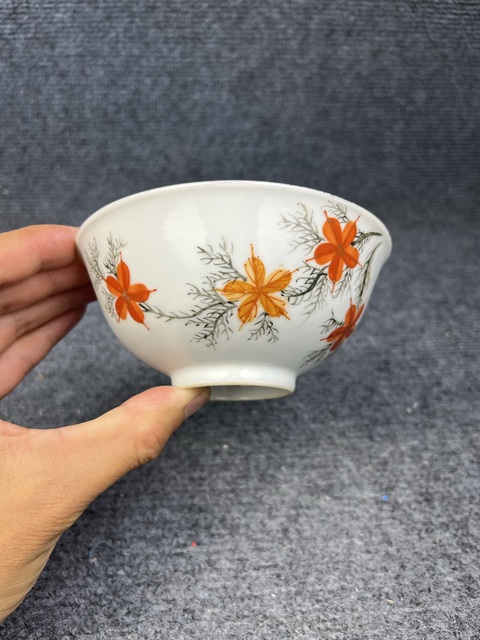 古玩陶瓷粉彩花卉紋碗拍賣,當前價格399元