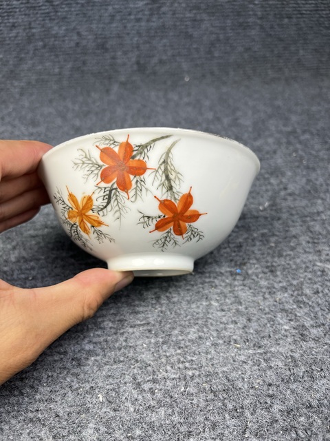 古玩陶瓷粉彩花卉紋碗拍賣,當前價格399元