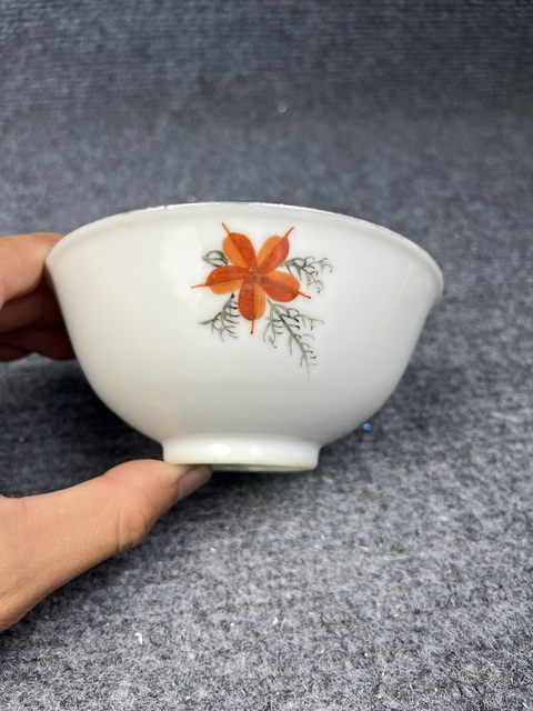 古玩陶瓷粉彩花卉紋碗拍賣,當前價格399元