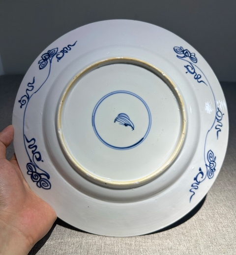 古玩陶瓷青花花卉紋盤真品鑒賞圖