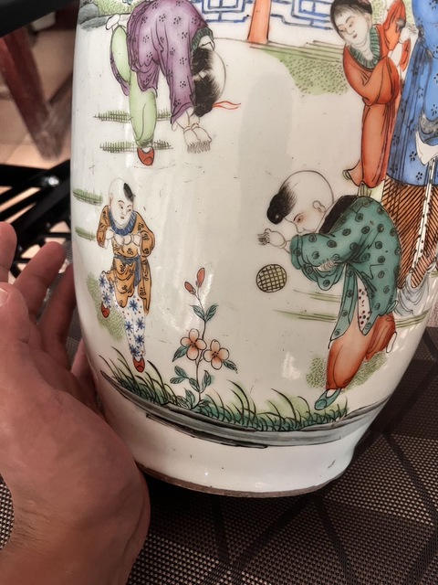 古玩陶瓷三百件嬰戲圖大賞瓶真品鑒賞圖