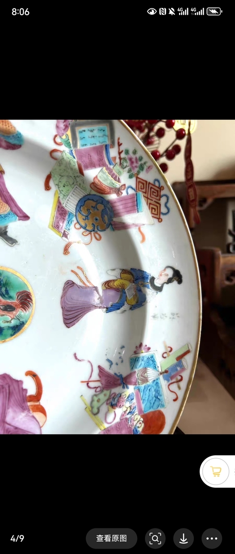 古玩陶瓷無雙譜廣彩盤真品鑒賞圖