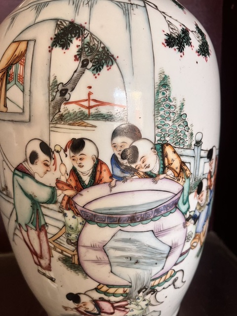 古玩陶瓷人物故事賞瓶真品鑒賞圖