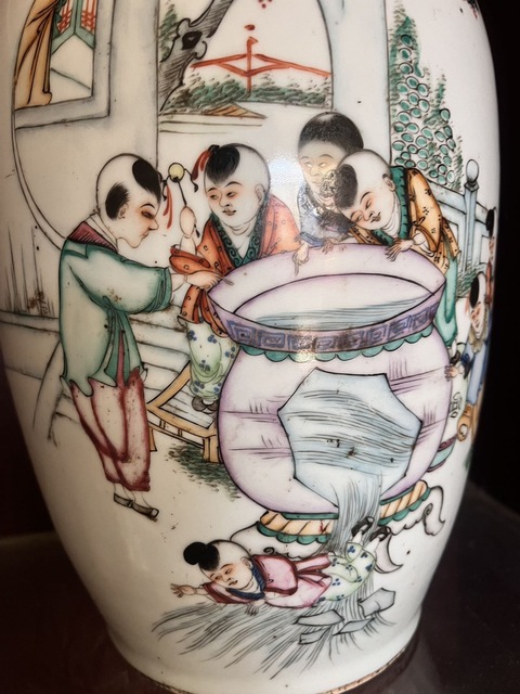 古玩陶瓷人物故事賞瓶真品鑒賞圖