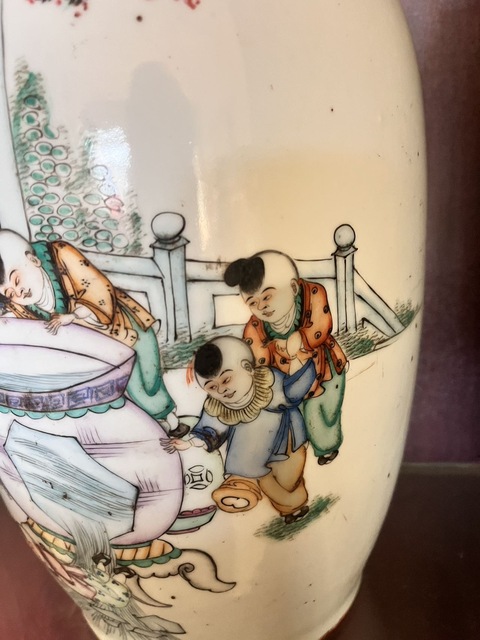 古玩陶瓷人物故事賞瓶真品鑒賞圖