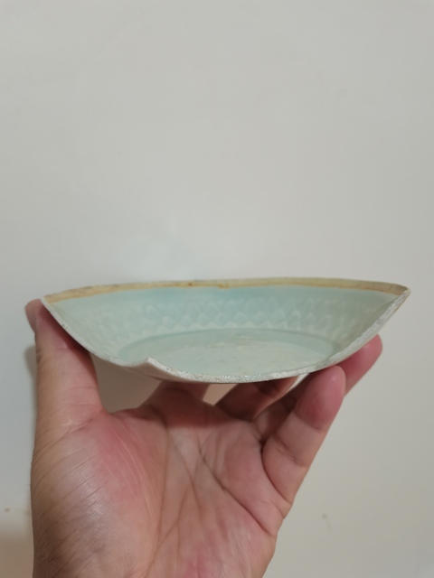 古玩陶瓷湖田窯影青釉印花洗真品鑒賞圖