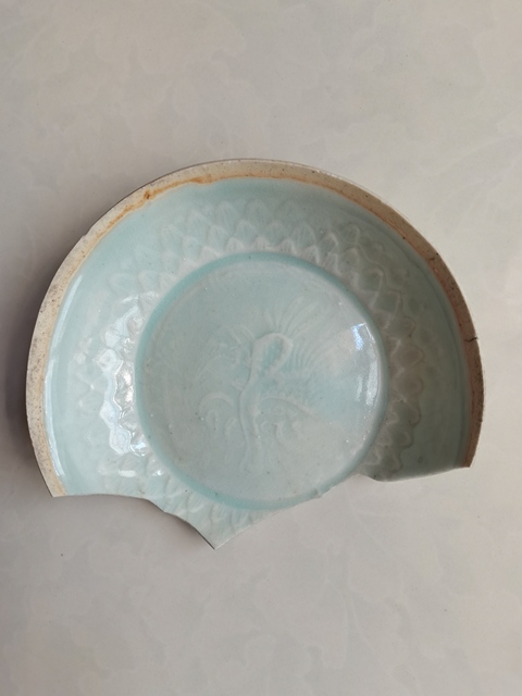 古玩陶瓷湖田窯影青釉印花洗真品鑒賞圖