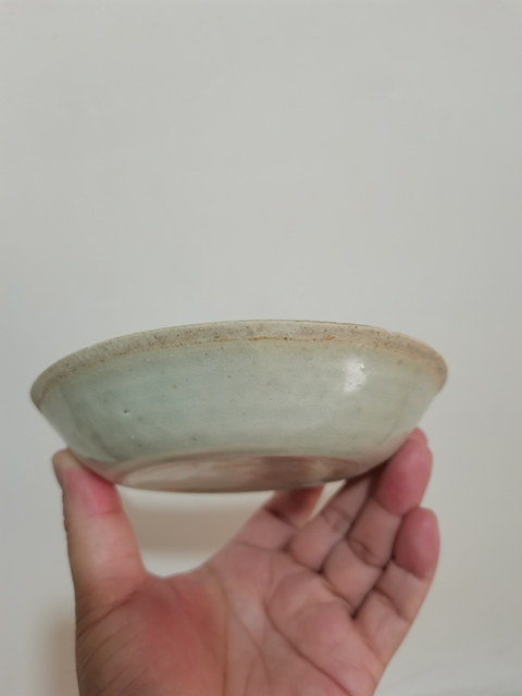 古玩陶瓷湖田窯影青釉印花洗真品鑒賞圖