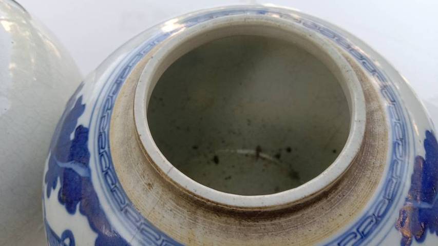 古玩陶瓷麒麟送子青花罐真品鑒賞圖