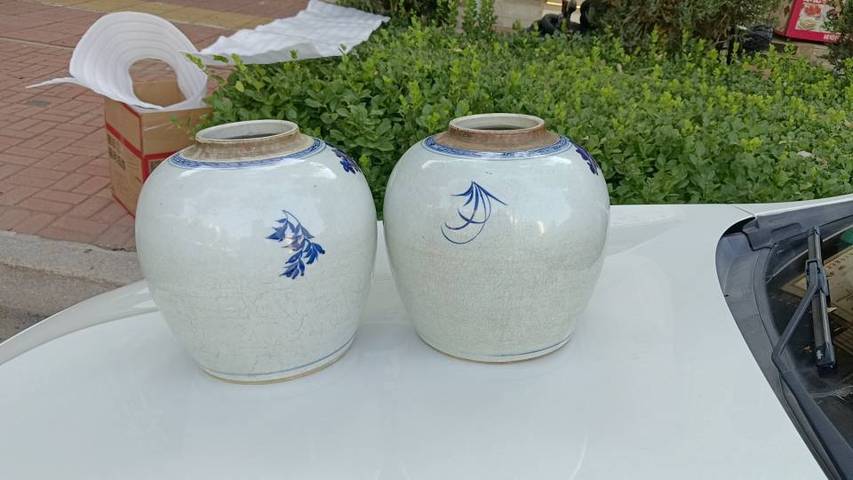 古玩陶瓷麒麟送子青花罐真品鑒賞圖