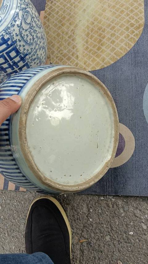 古玩陶瓷寶相花纏枝蓮四系青花壺真品鑒賞圖