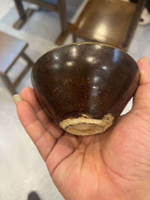 古玩陶瓷吉州窯窯變貼花盞，注意品相真品鑒賞圖