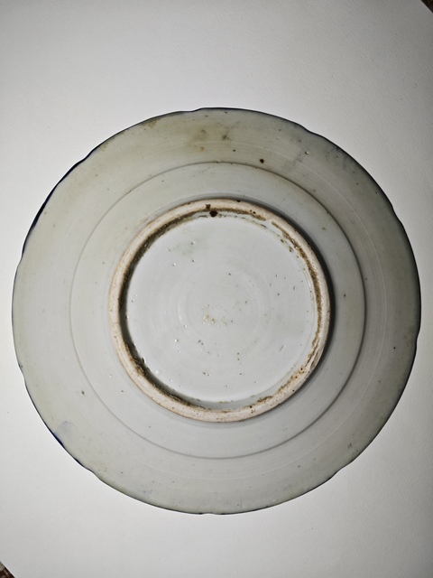 古玩陶瓷晚清青花盤真品鑒賞圖