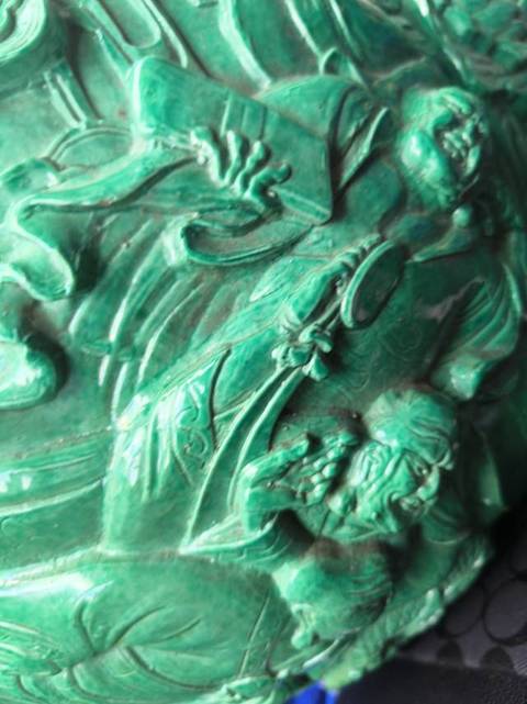 古玩陶瓷雕瓷神仙人物天球瓶真品鑒賞圖
