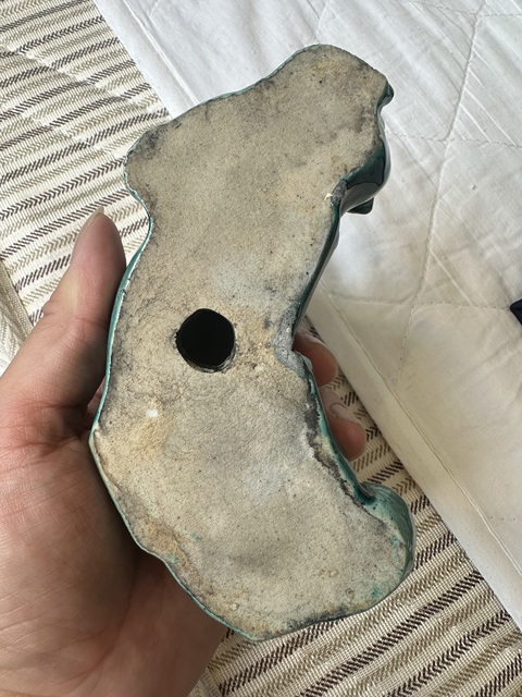 古玩陶瓷綠釉動物擺件真品鑒賞圖