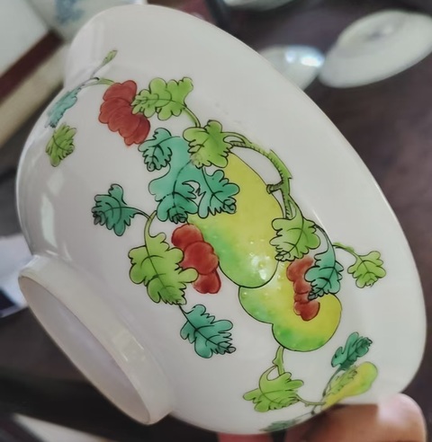 古玩陶瓷平生三級花果碗真品鑒賞圖